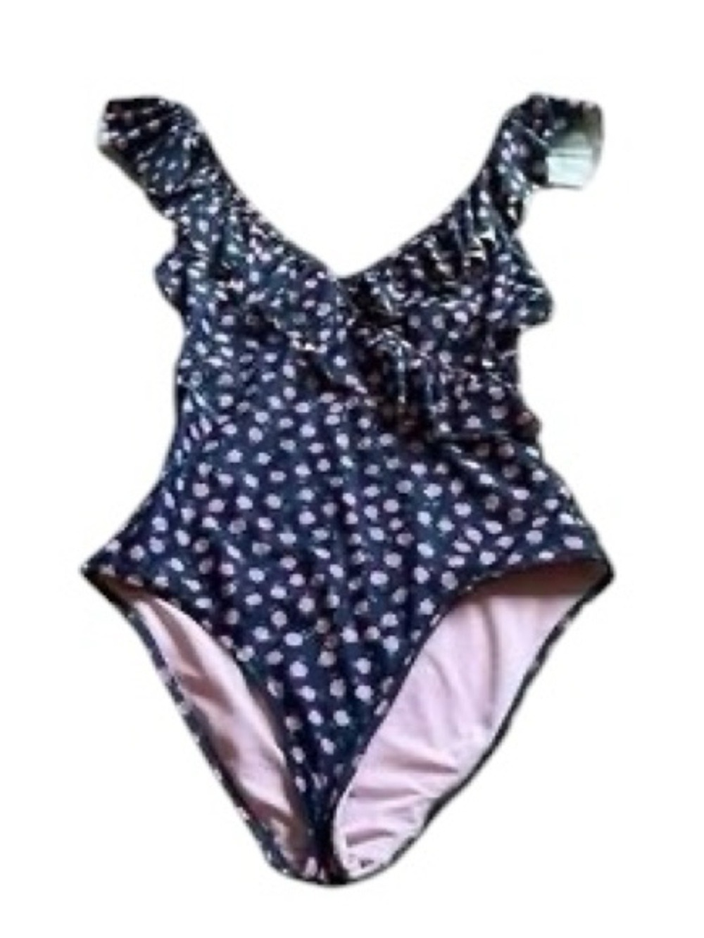 Aerie One Piece Swimsuit Medium Floral Ruffle V Neck Pink Green Bathing Suit - Picture 2 of 5